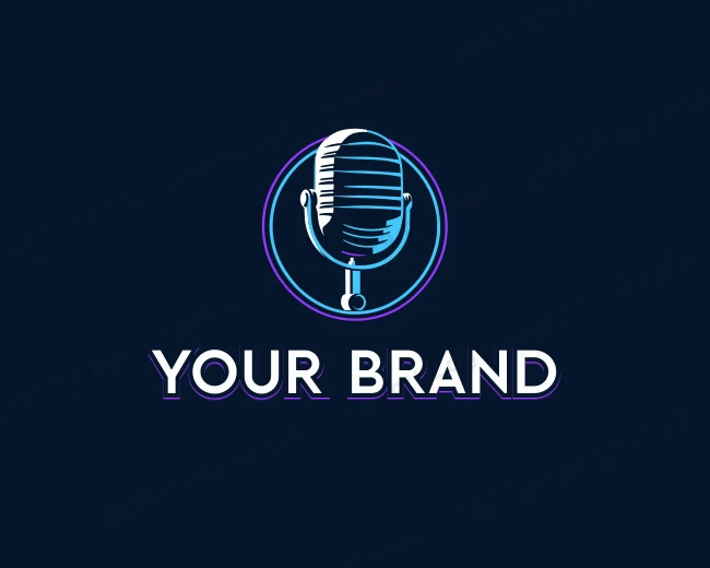 Podcasting Microphone Radio logo template for Your Brand
