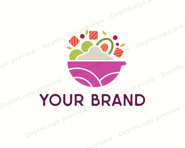 Poke Healthy Food logo template for Your Brand