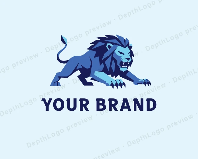Polygonal Fierce Lion logo template for Your Brand