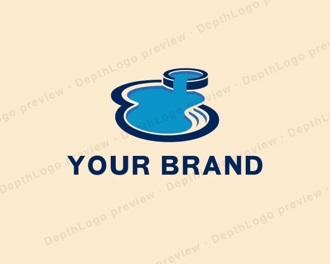 Pool Leisure Resort logo template for Your Brand