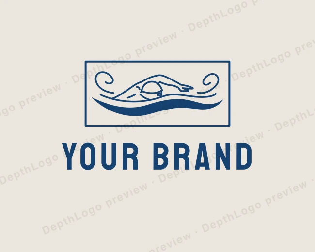 Pool Swimmer Sports logo template for Your Brand