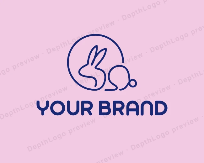 Purple Pet Bunny logo template for Your Brand