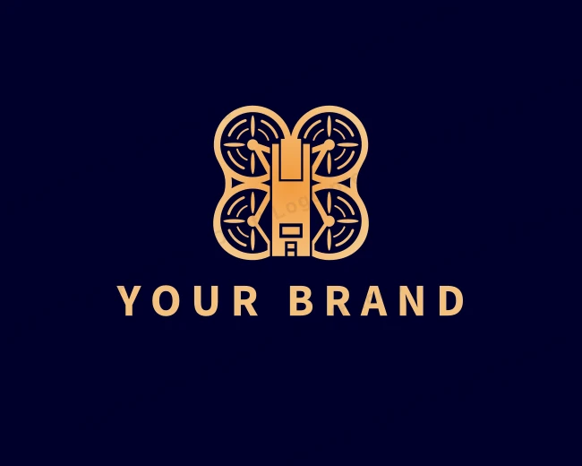 Quadcopter Aerial Drone logo template for Your Brand