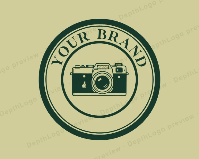 Rangefinder Camera Photography logo template for Your Brand