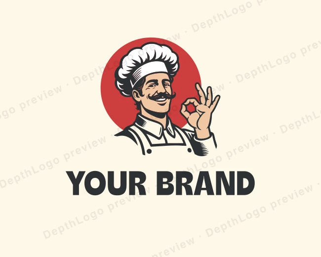 Restaurant Italian Chef logo template for Your Brand
