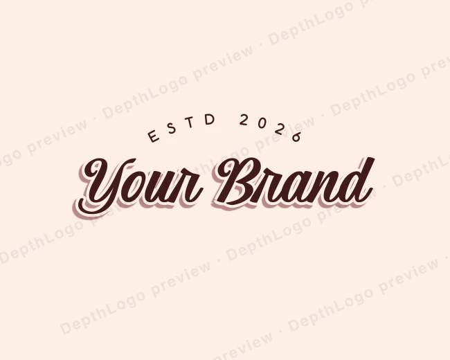 Retro Cursive Typography logo template for Your Brand