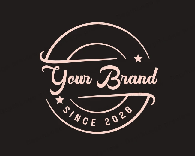 Retro Hipster Script logo template for Your Brand