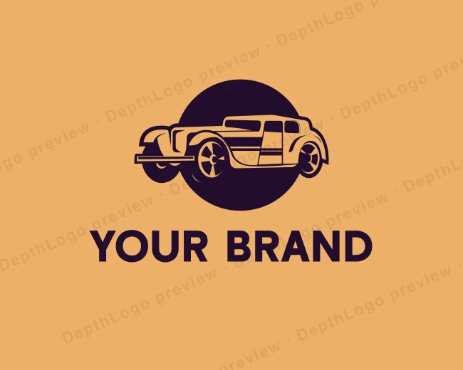 Retro Limousine Car logo template for Your Brand