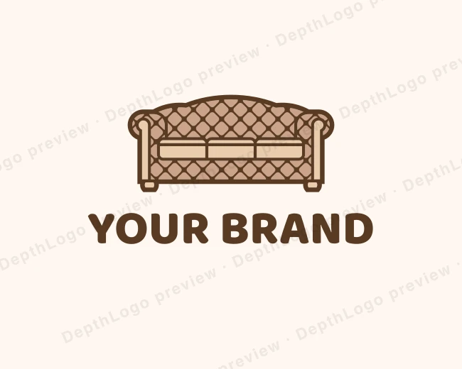 Retro Sofa Furniture logo template for Your Brand