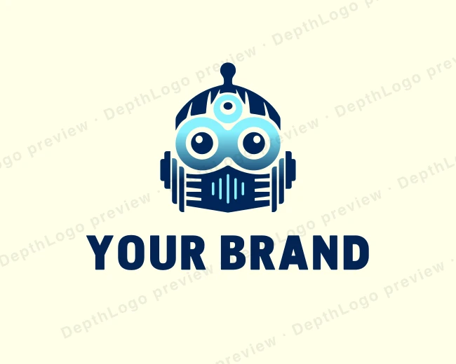 Retro Tech Robot logo template for Your Brand