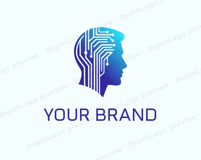 Robot Artificial Intelligence logo template for Your Brand