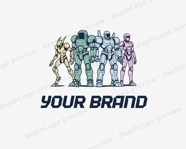 Robot Collectible Toy logo template for Your Brand