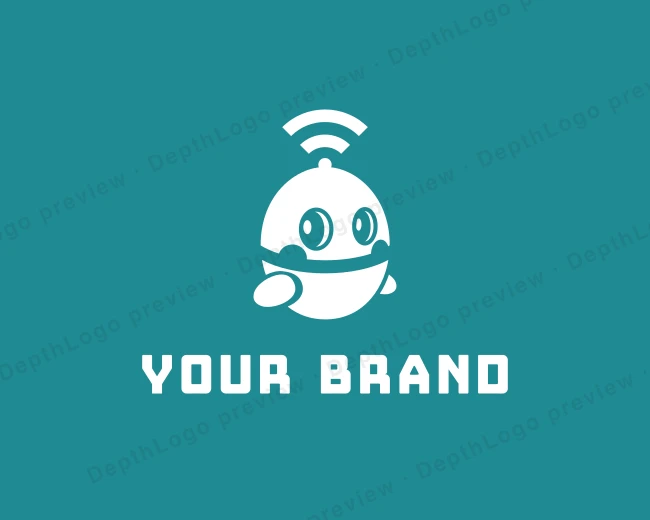 Robot Internet Signal logo template for Your Brand