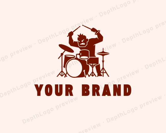 Rock Band Drums logo template for Your Brand