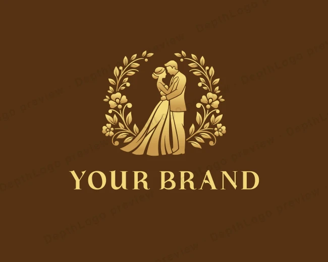 Romantic Wedding Marriage logo template for Your Brand