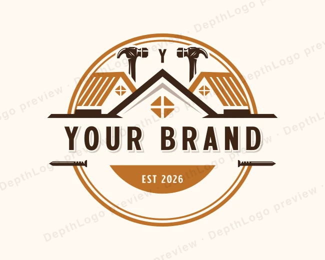 Roofing Carpentry Builder logo template for Your Brand
