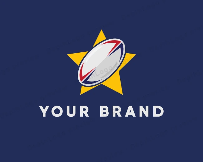 Rugby Ball Star logo template for Your Brand
