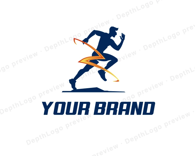 Runner Fitness Lightning logo template for Your Brand