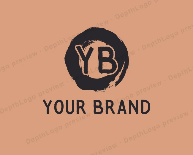 Rustic Brushstroke Craft logo template for Your Brand