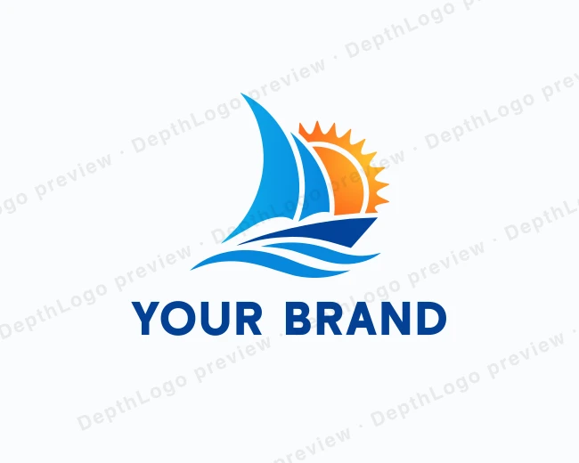 Sailing Travel Boat logo template for Your Brand