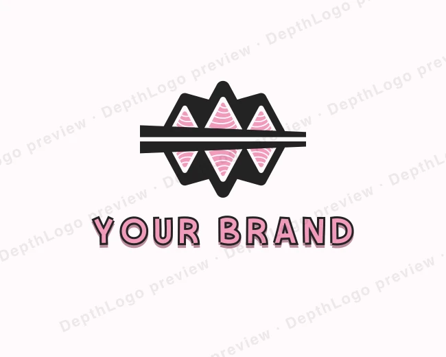 Salmon Sushi Cuisine logo template for Your Brand