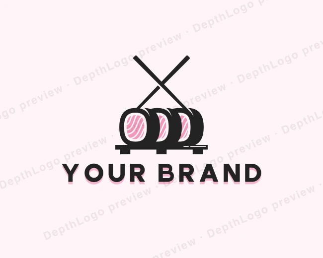 Salmon Sushi Dining logo template for Your Brand
