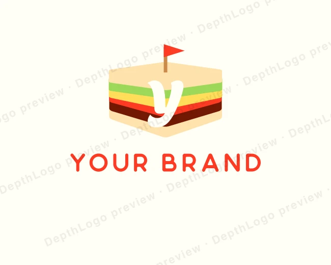 Sandwich Food Flag logo template for Your Brand