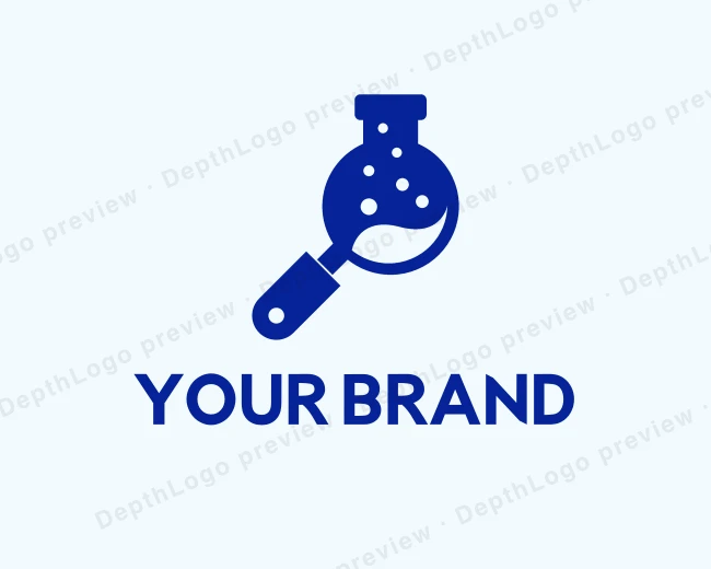 Science Flask Magnifying Glass logo template for Your Brand