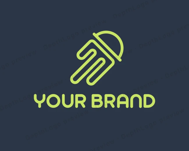 Sea Jellyfish Tentacle logo template for Your Brand
