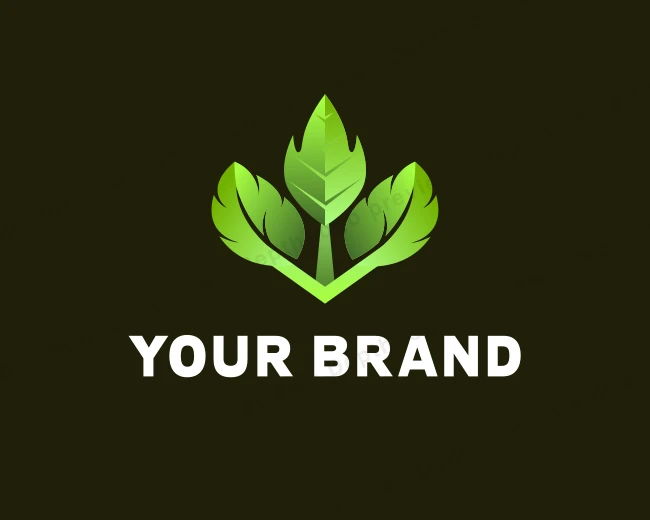 Seedling Natural Leaf logo template for Your Brand