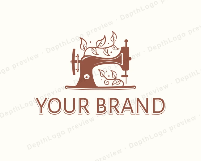 Sewing Machine Seamstress logo template for Your Brand