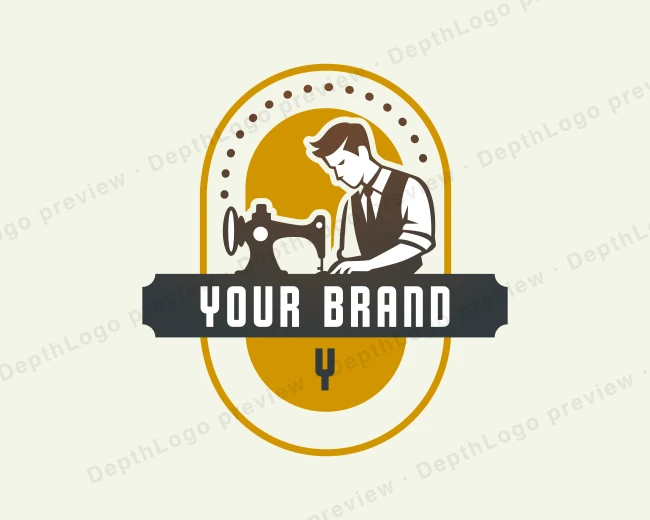 Sewing Machine Tailor logo template for Your Brand