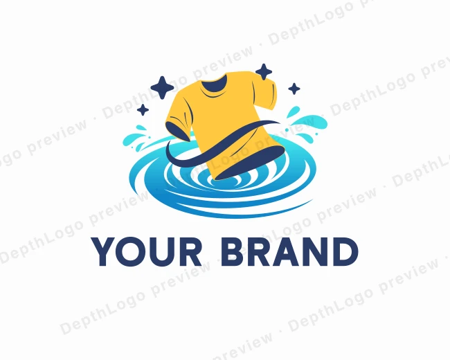 Shirt Laundry Cleaning logo template for Your Brand
