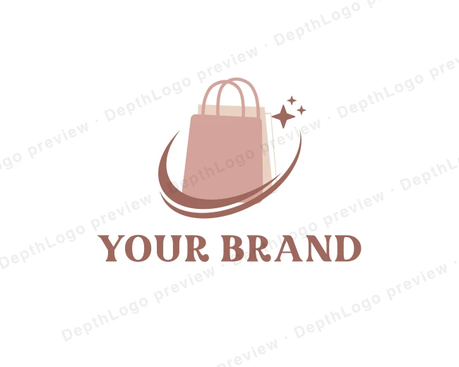 Shopping Bag Swoosh logo template for Your Brand