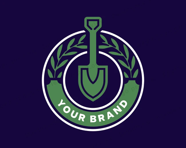 Shovel Plant Gardener logo template for Your Brand