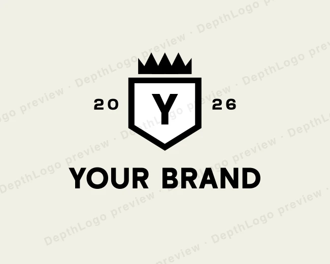 Simple Crown Shield logo template for Your Brand