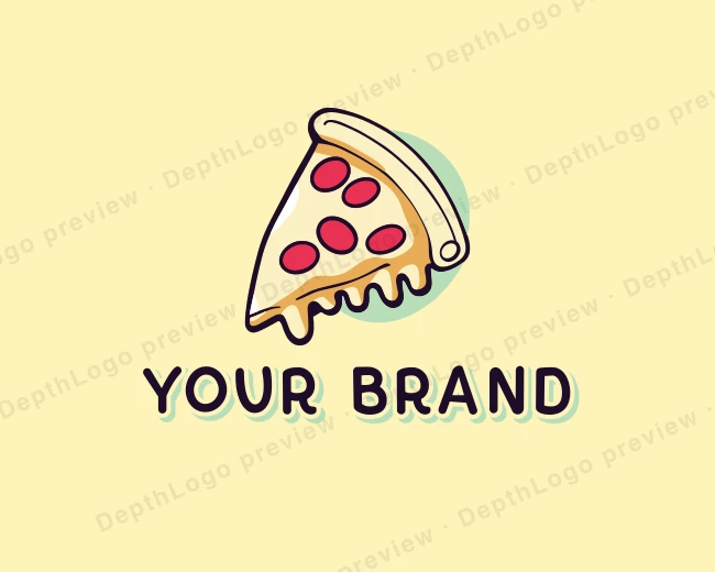Slice Pepperoni Pizza logo template for Your Brand