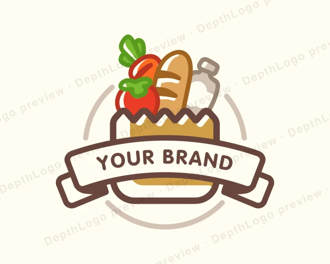 Snack Grocery Basket logo template for Your Brand