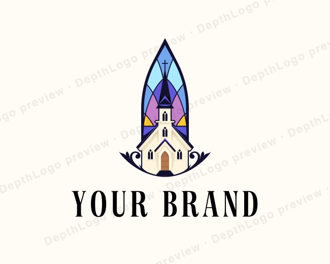 Stained Glass Church logo template for Your Brand