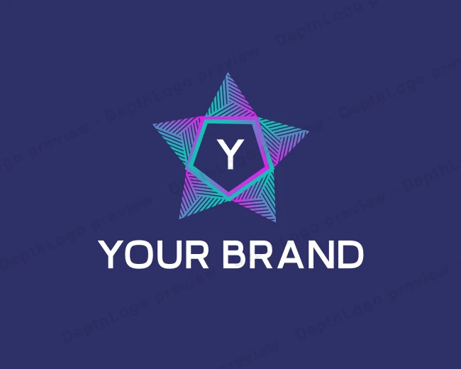 Star Cyber Geometric logo template for Your Brand