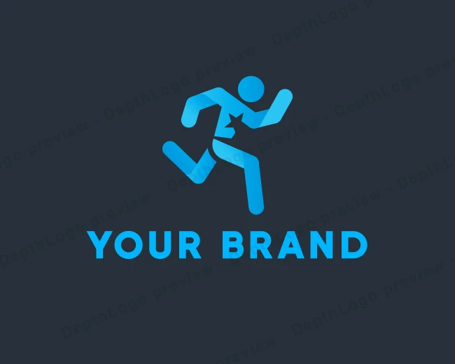 Star Running Man logo template for Your Brand