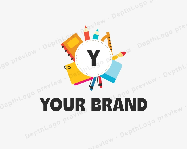 Stationery School Supplies logo template for Your Brand
