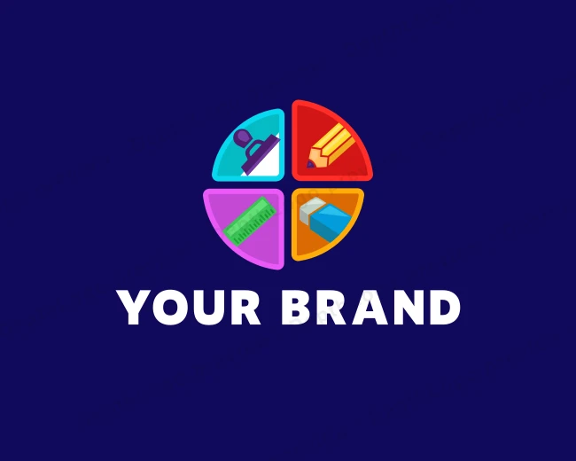 Stationery School Supplies logo template for Your Brand