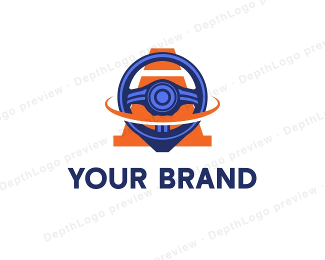 Steering Wheel Driving School logo template for Your Brand