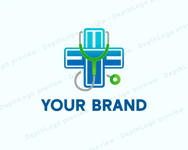 Stethoscope Healthcare Clinic logo template for Your Brand