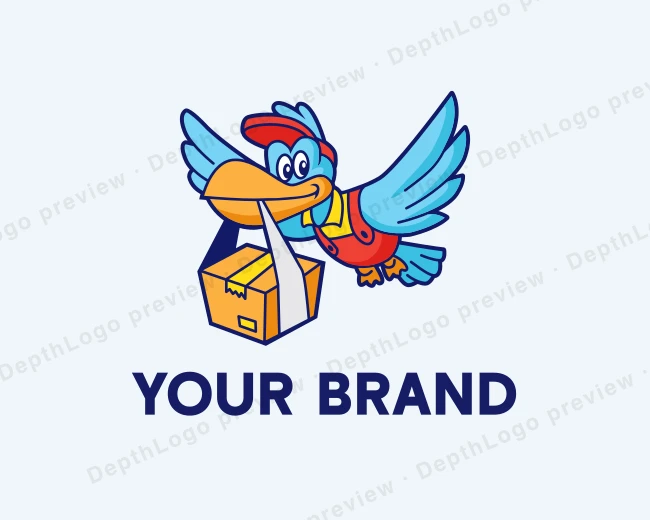 Stork Cargo Delivery logo template for Your Brand