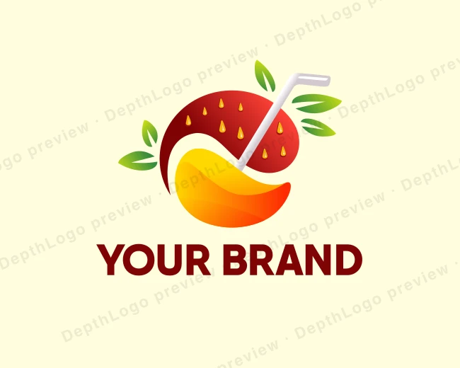 Strawberry Mango Juice logo template for Your Brand