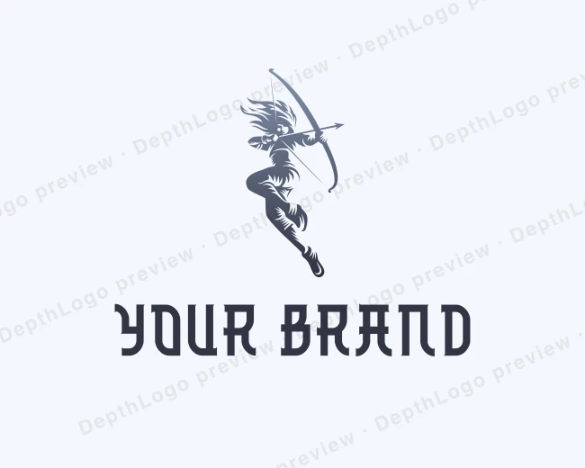 Strong Woman Archer logo template for Your Brand