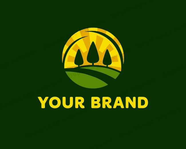 Sunrise Gardening Landscaping logo template for Your Brand
