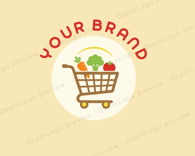 Supermarket Shopping Cart logo template for Your Brand